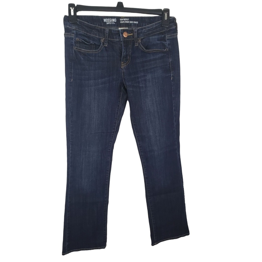 Mossimo Jeans 7 Slim Womens/Juniors Slim Bootcut Dark Wash Denim Blue